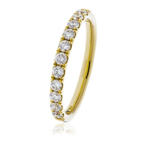 0.23ct SI/F-G Round cut Natural Diamond Half Eternity Ring