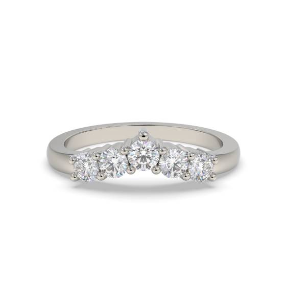 0.45ct VS/F-G Round 5 Stone Diamond Ring