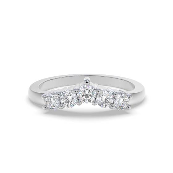 0.45ct VS/F-G Round 5 Stone Diamond Ring