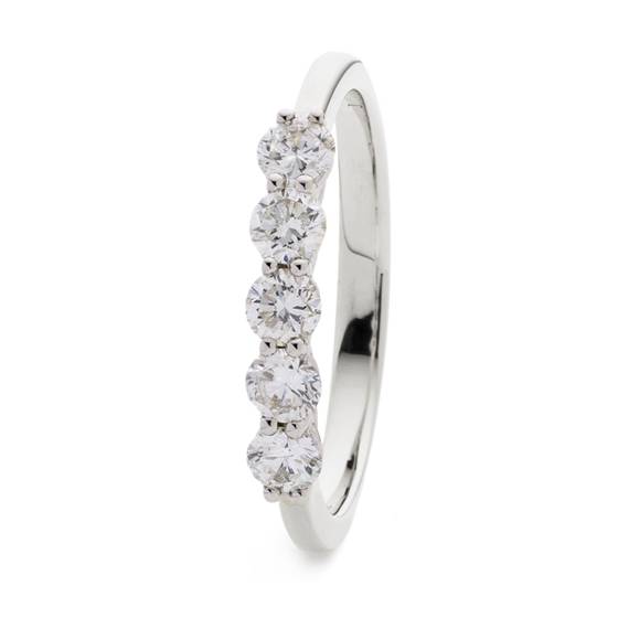 0.30ct VS/F-G Round 5 Stone Diamond Ring