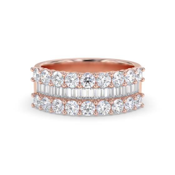1.50ct VS/F-G Baguette and Round Diamond Dress Ring
