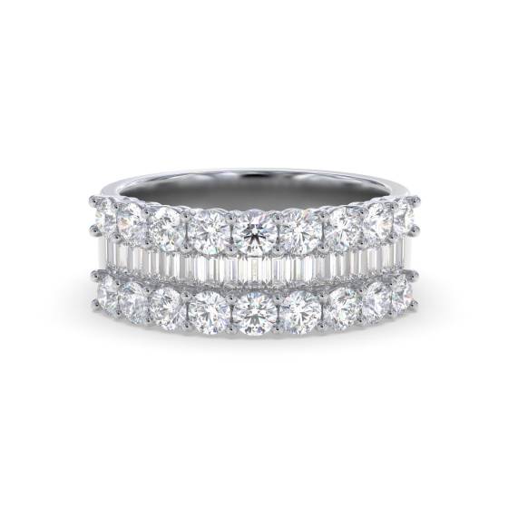 1.50ct VS/F-G Baguette and Round Diamond Dress Ring