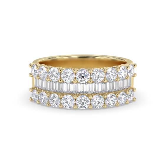 1.50ct VS/F-G Baguette and Round Diamond Dress Ring