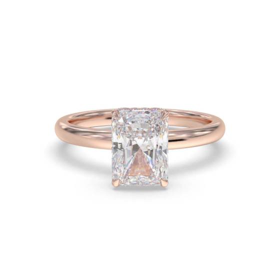 Radiant Diamond Hidden Halo Ring