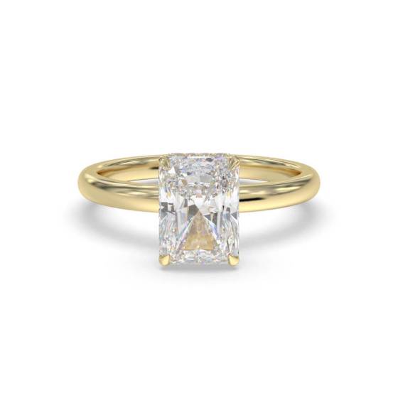 Radiant Diamond Hidden Halo Ring