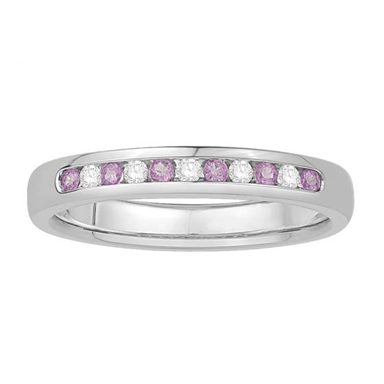 3mm Pink Sapphire & Diamond Eternity Ring