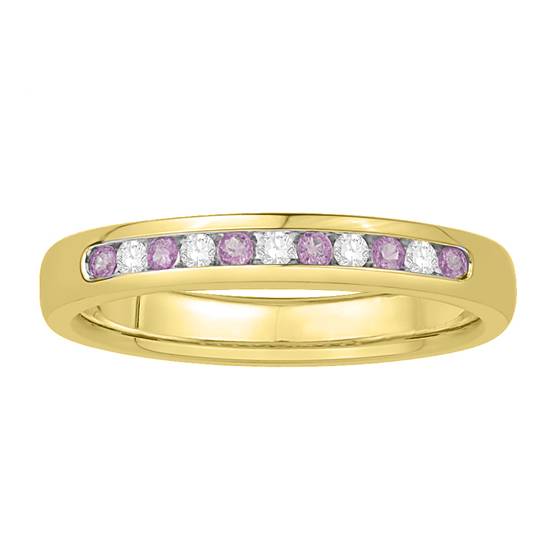 3mm Pink Sapphire & Diamond Eternity Ring