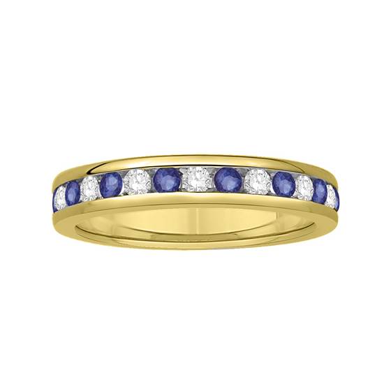 3.5mm Blue Sapphire & Diamond Eternity Ring