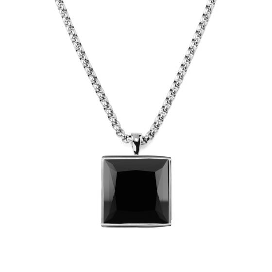 Mens Black Princess Diamond Pendant