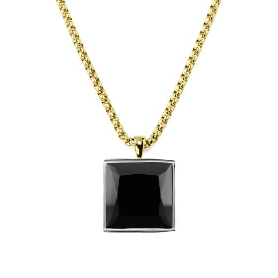 Mens Black Princess Diamond Pendant
