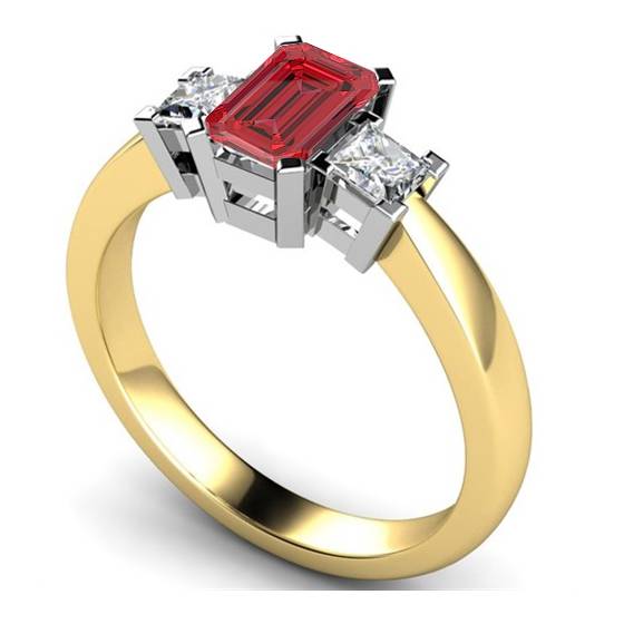 Emerald Ruby Gemstone Ring