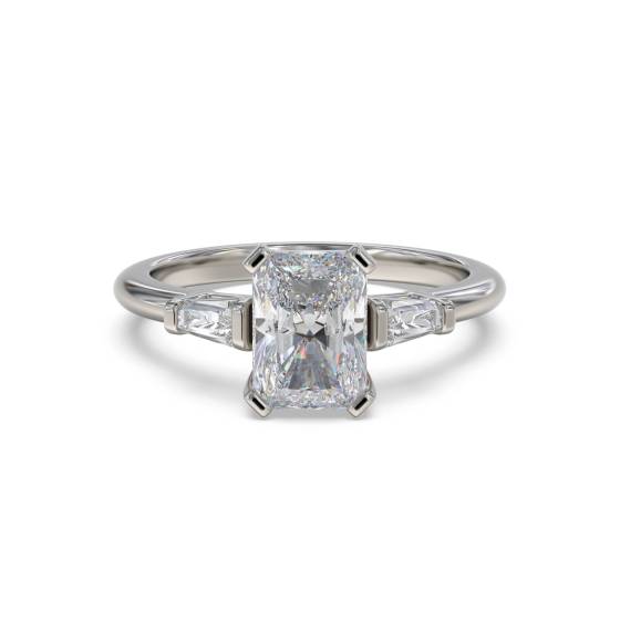 Classic Radiant and Baguette Diamond Trilogy Ring