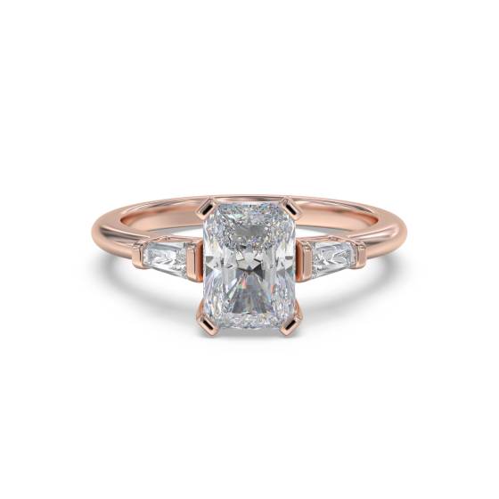 Classic Radiant and Baguette Diamond Trilogy Ring