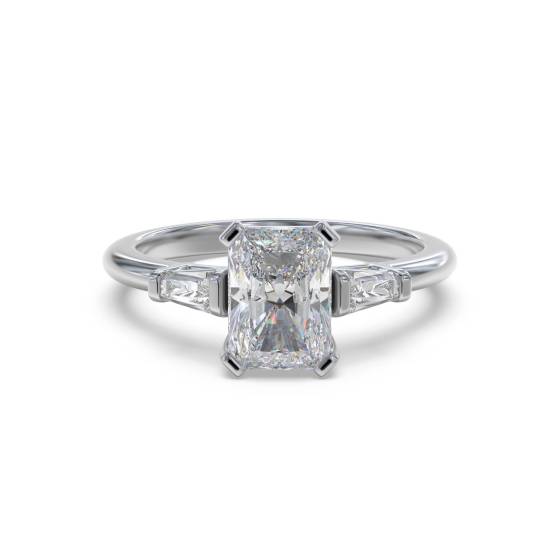 Classic Radiant and Baguette Diamond Trilogy Ring