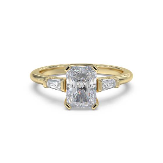 Classic Radiant and Baguette Diamond Trilogy Ring
