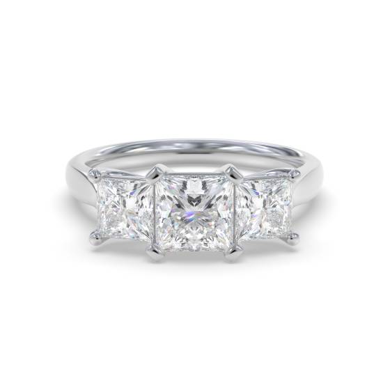 Traditional Princess Diamond Trilogy Ring