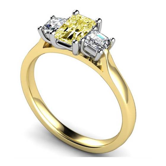 Yellow Radiant Diamond Trilogy Ring