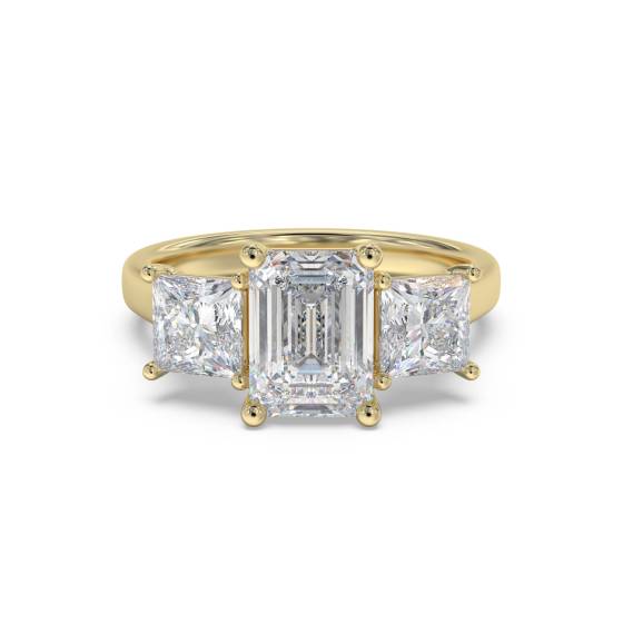 Emerald and Princess Diamond Trilogy Ring