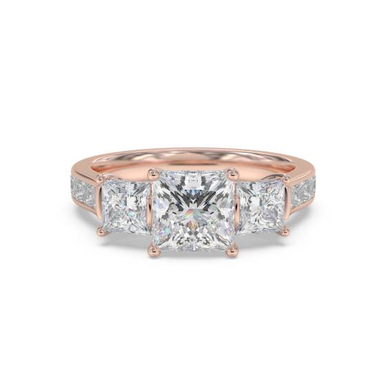 Princess Diamond Trilogy Shoulder Set Ring