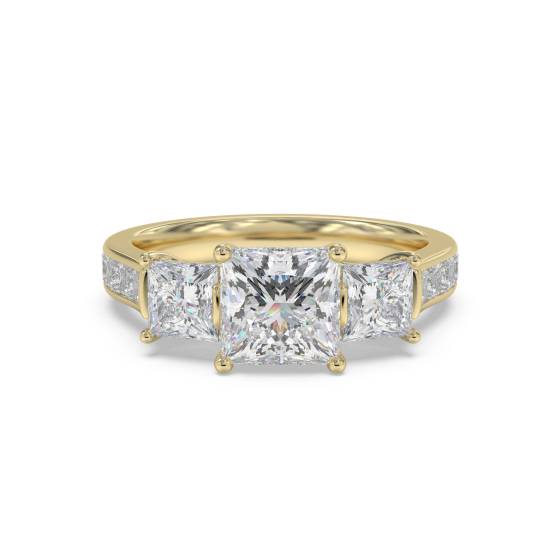 Princess Diamond Trilogy Shoulder Set Ring