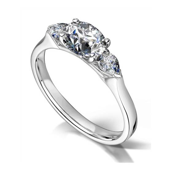 0.65ct VS1/F Natural Diamond Trilogy Ring