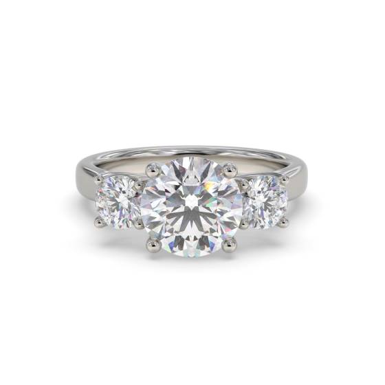 Unique Loop Round Diamond Trilogy Ring