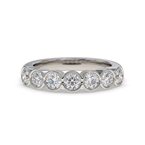 DHMT07072 7 Stone Round Diamond Bezel Set Half Eternity Ring