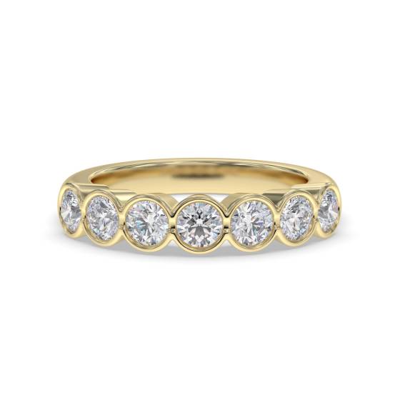 DHMT07072 7 Stone Round Diamond Bezel Set Half Eternity Ring