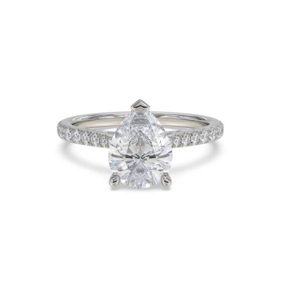 Pear Diamond Shoulder Set Ring