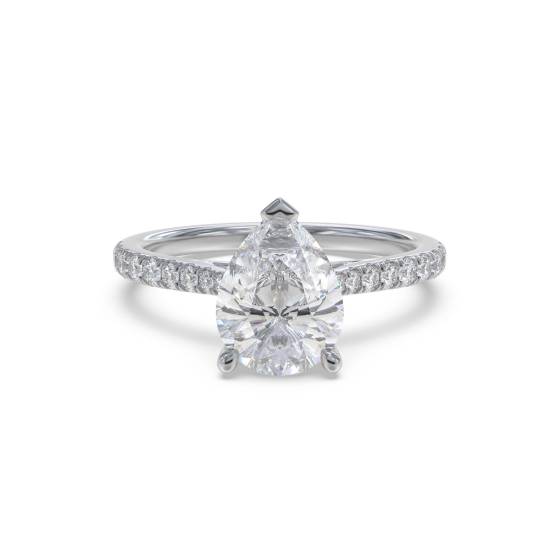 Pear Diamond Shoulder Set Ring