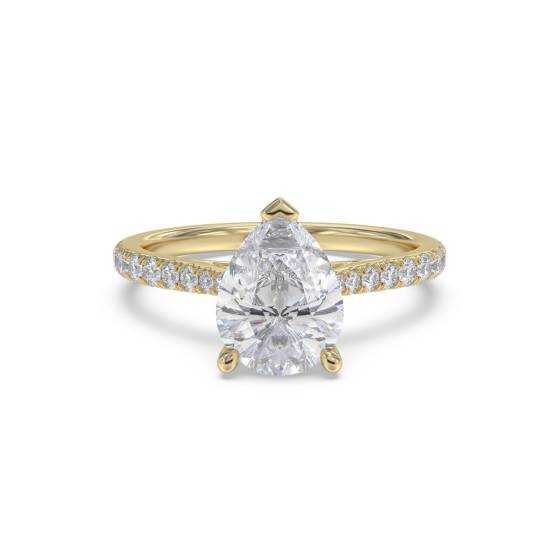 Pear Diamond Shoulder Set Ring