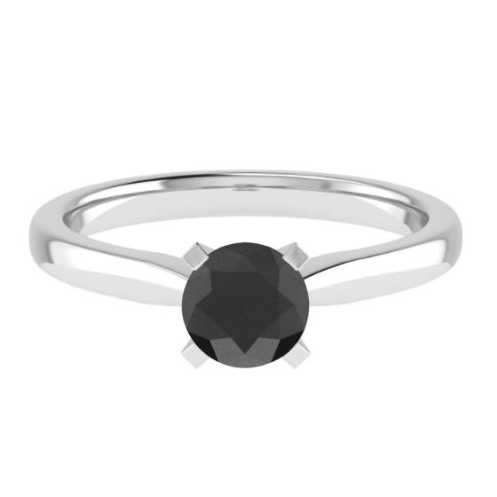 Black Diamond Solitaire Ring