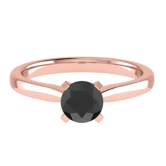 Black Diamond Solitaire Ring