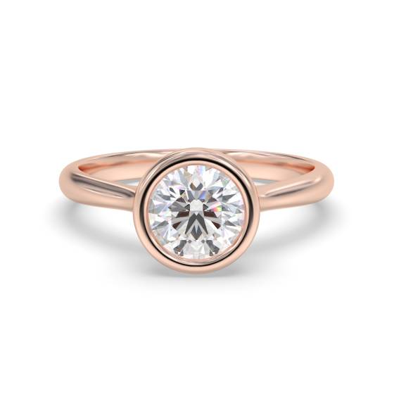 Round Diamond Bezel Set Solitaire Ring