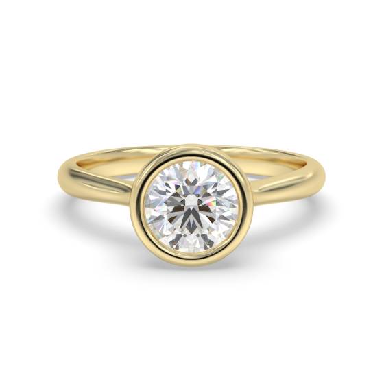 Round Diamond Bezel Set Solitaire Ring