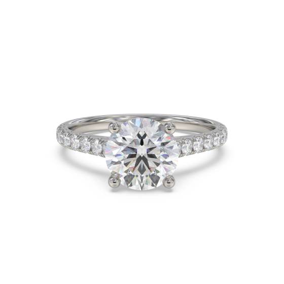 Round Diamond Shoulder Set Ring
