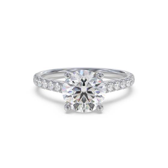 Round Diamond Shoulder Set Ring