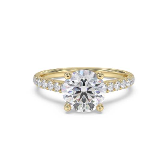 Round Diamond Shoulder Set Ring