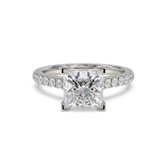 Princess Diamond Shoulder Set Ring