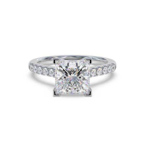 Princess Diamond Shoulder Set Ring
