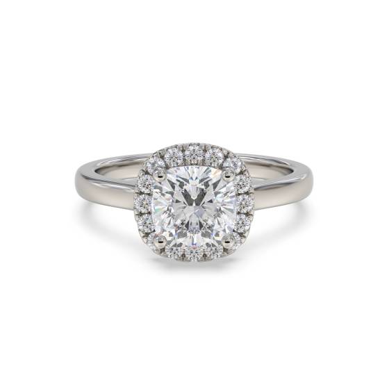 Cushion Diamond Single Halo Ring