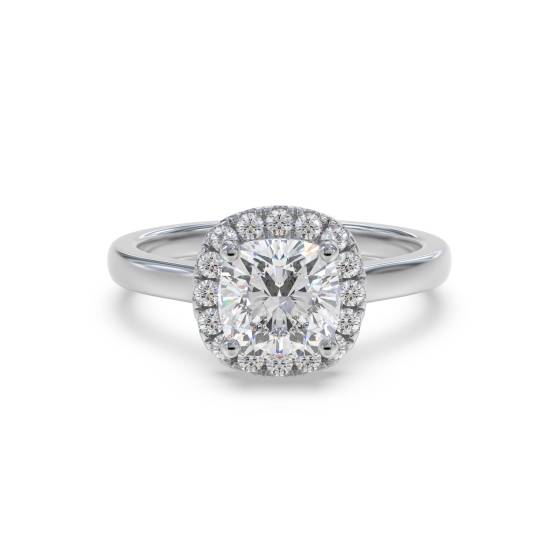 Cushion Diamond Single Halo Ring