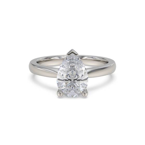Traditional Pear Diamond Engagement Ring