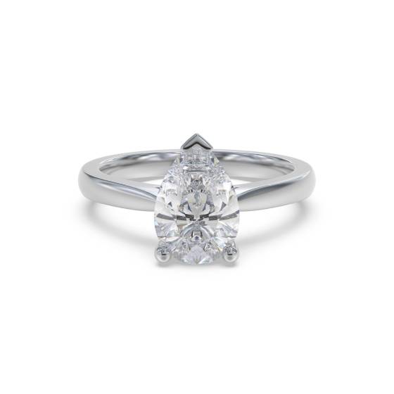 Traditional Pear Diamond Engagement Ring