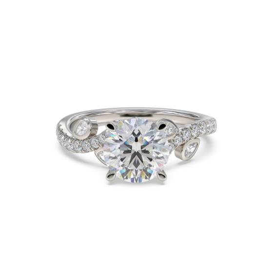 Elegant Round Diamond Split Shoulder Set Ring