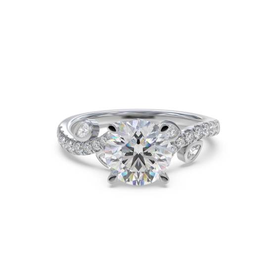 Elegant Round Diamond Split Shoulder Set Ring