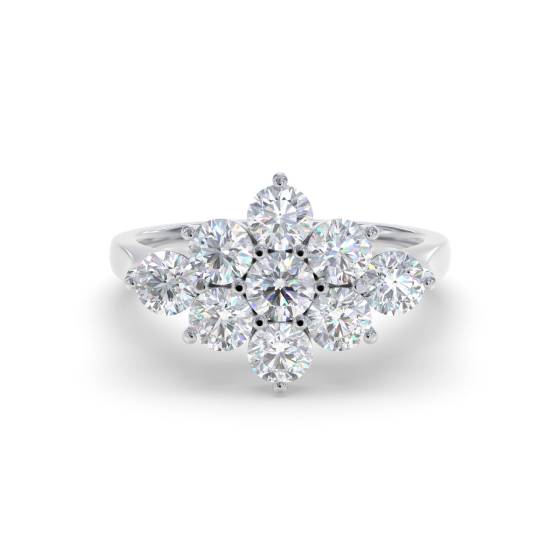 Round Diamond Cluster Ring
