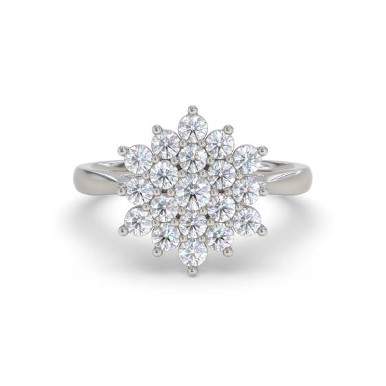 Round Diamond Cluster Ring