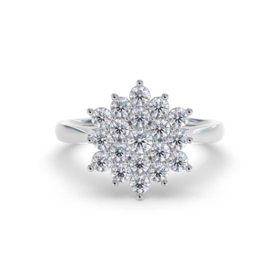 Round Diamond Cluster Ring