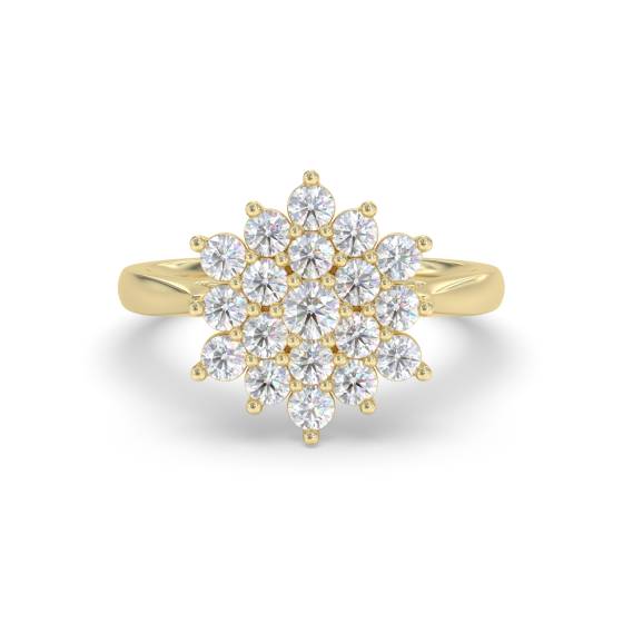 Round Diamond Cluster Ring